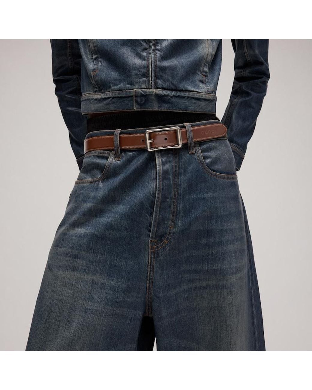 Gucci Brown Reversible Belt With Roller Buckle, Size 100 for men