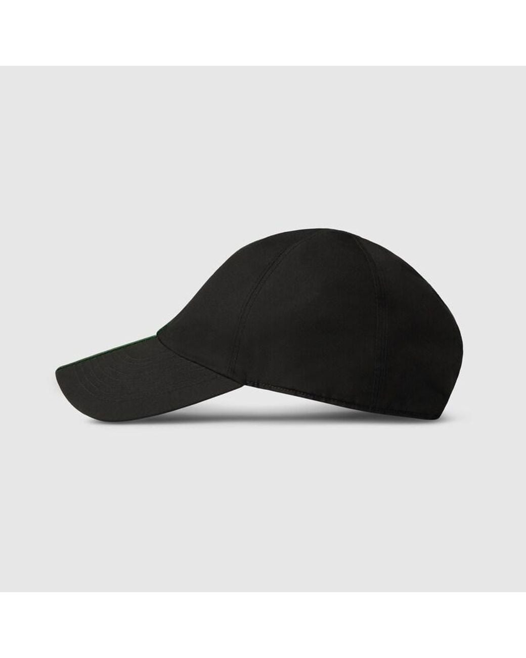 Gucci Black Cotton Baseball Hat With Web for men