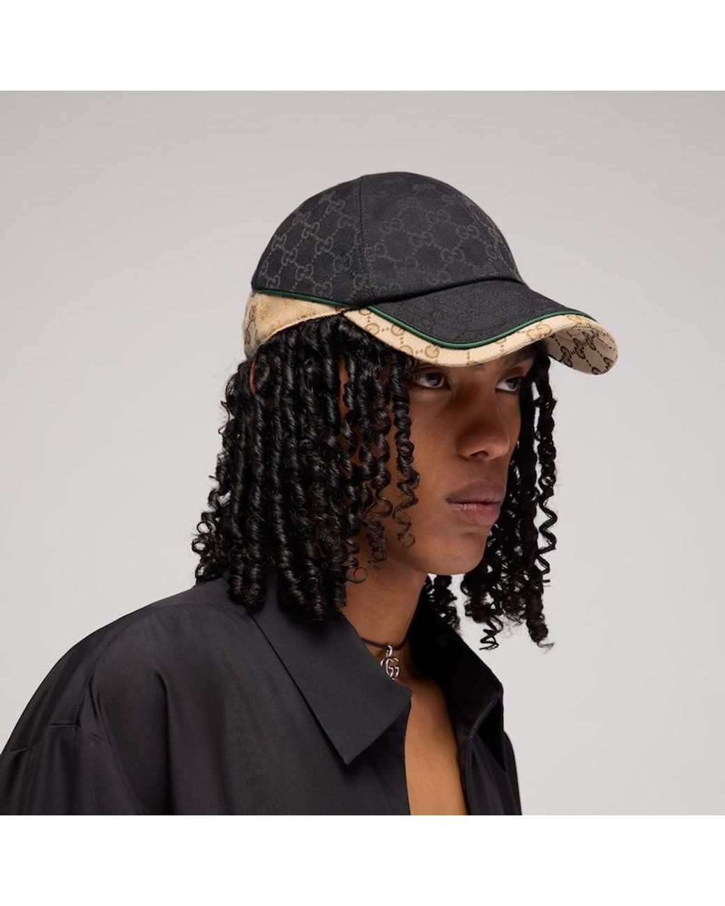 Gucci Black Gg Cotton Canvas Baseball Hat for men