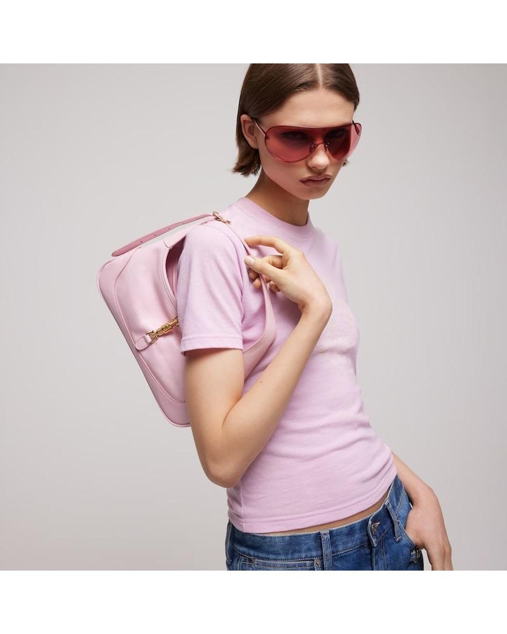 Gucci Pink Jackie Slim Medium Shoulder Bag