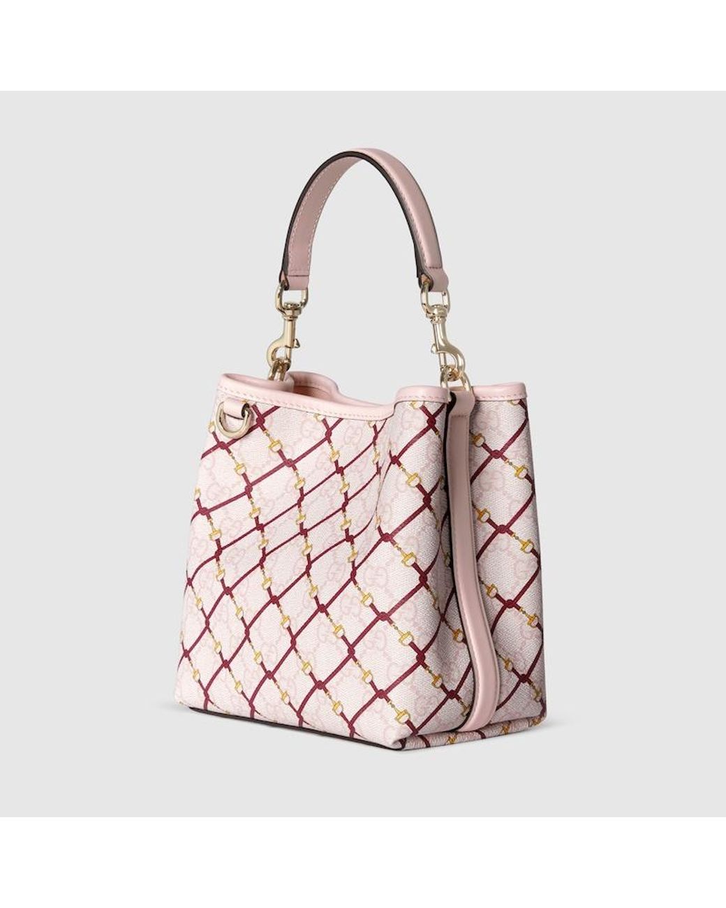 Gucci Pink Gg Emblem Small Bucket Bag