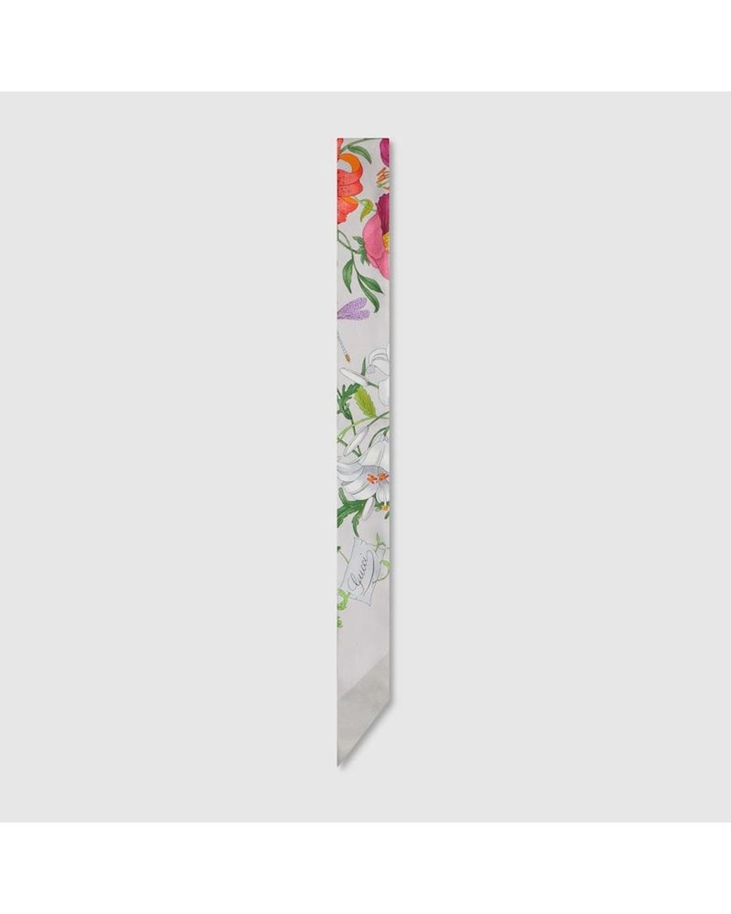 Gucci White Printed Silk Twill Ribbon