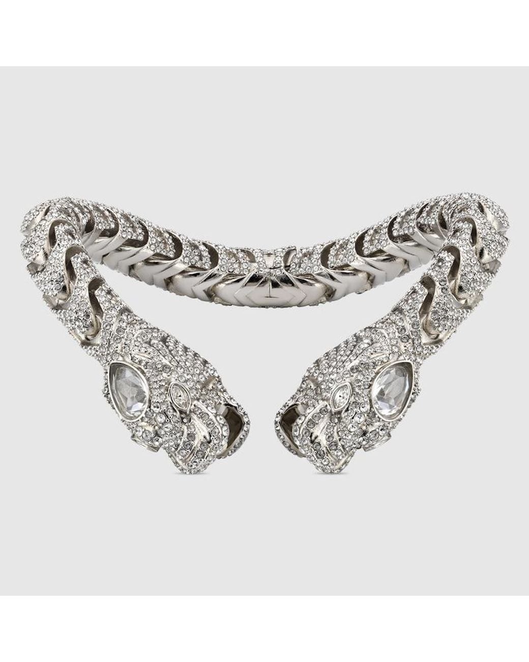 Gucci Metallic Dionysus Crystal Bangle Bracelet