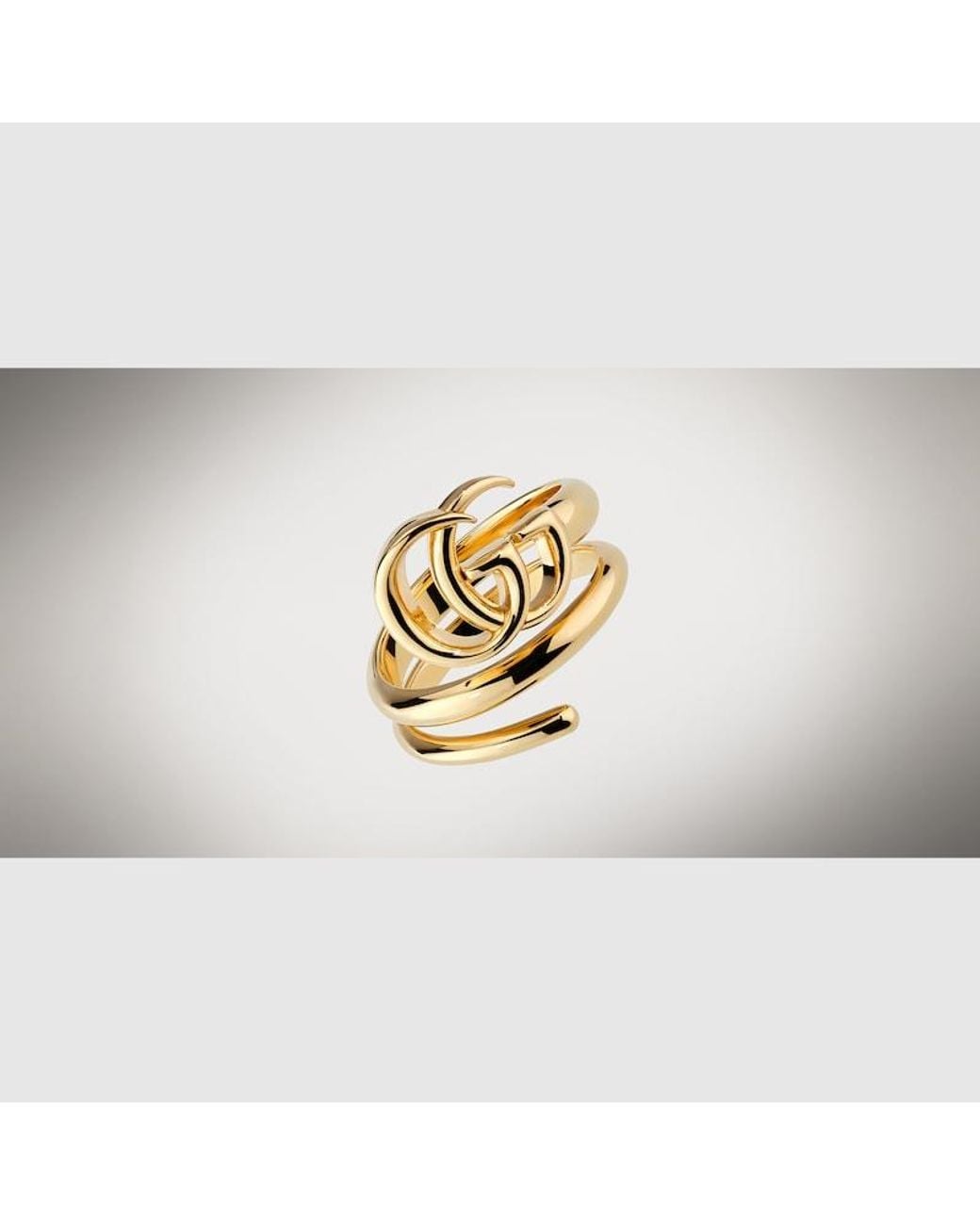 Gucci Metallic Gg Marmont Double Row Ring