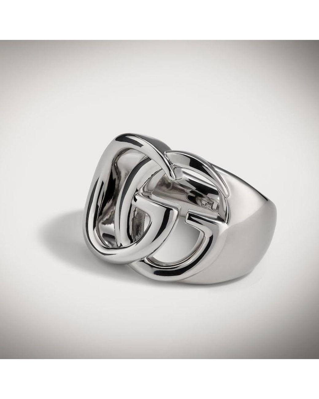 Gucci Metallic Gg Marmont Cut-Out Wide Ring