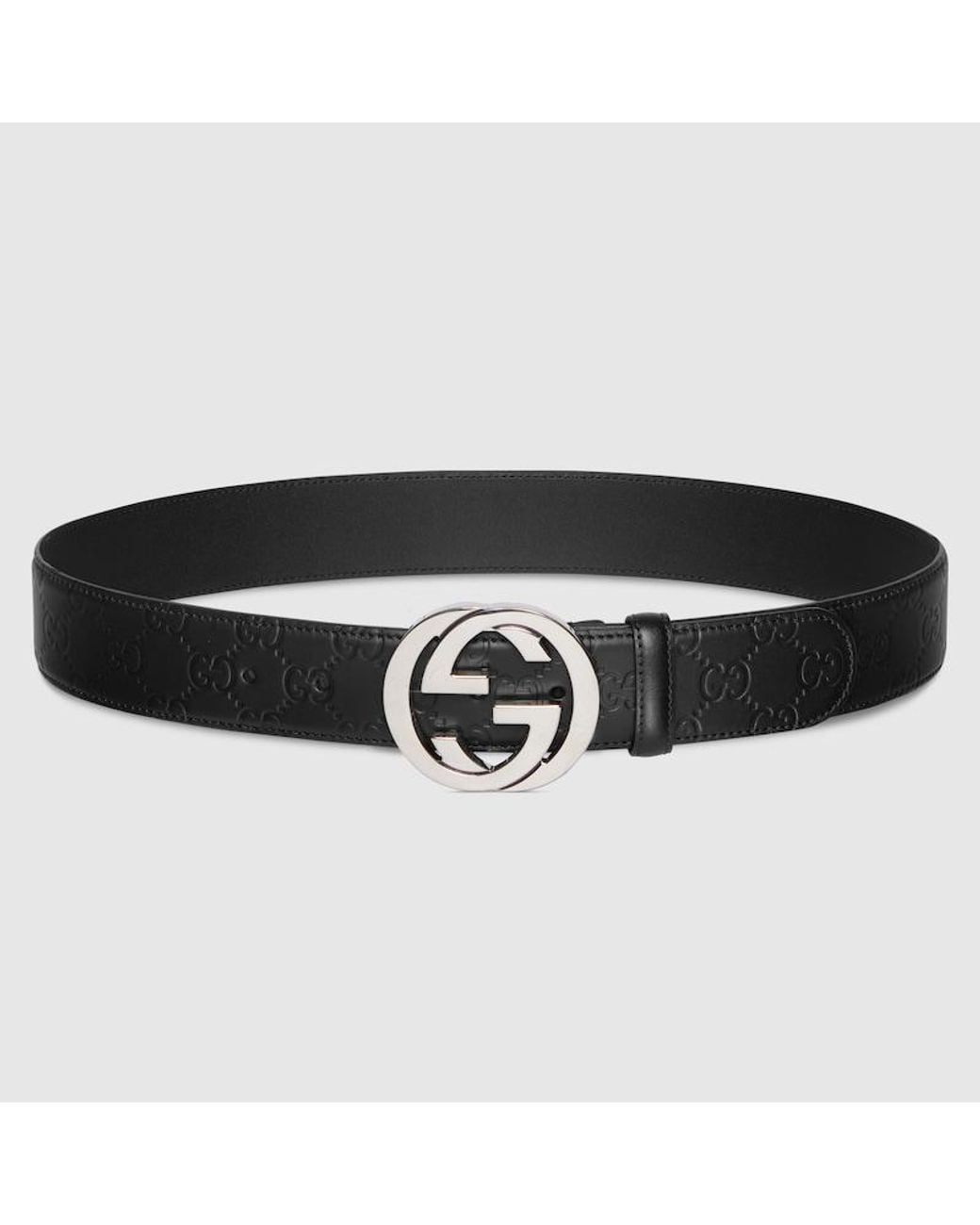 Gucci Black Signature 4Cm Belt With Gg Buckle for men