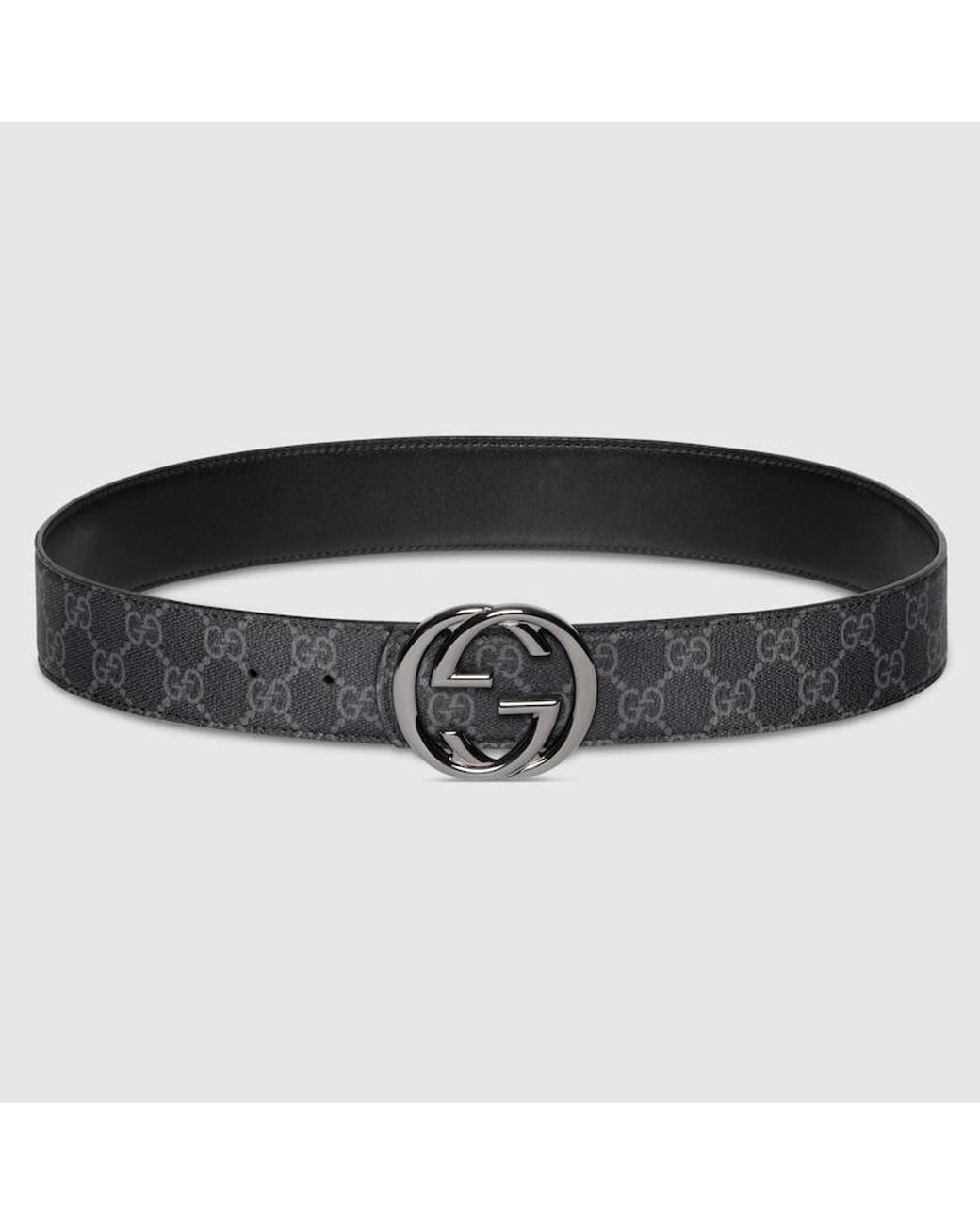 Gucci Black Reversible Belt With Interlocking G Buckle, Size 100 for men