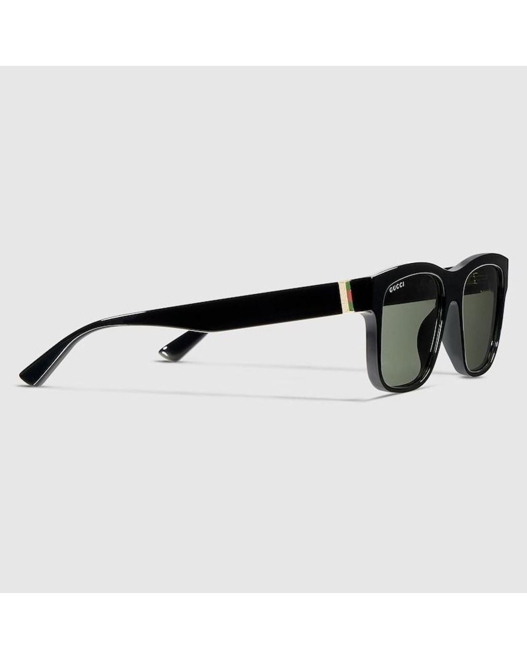 Gucci Black Rectangular Frame Sunglasses for men