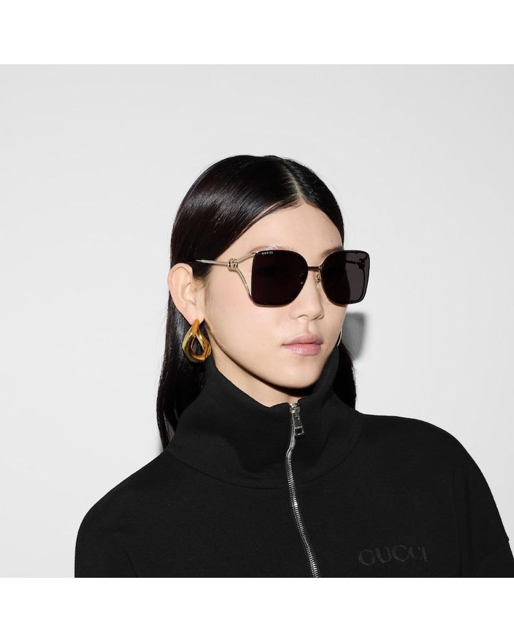 Gucci Brown Square Frame Sunglasses