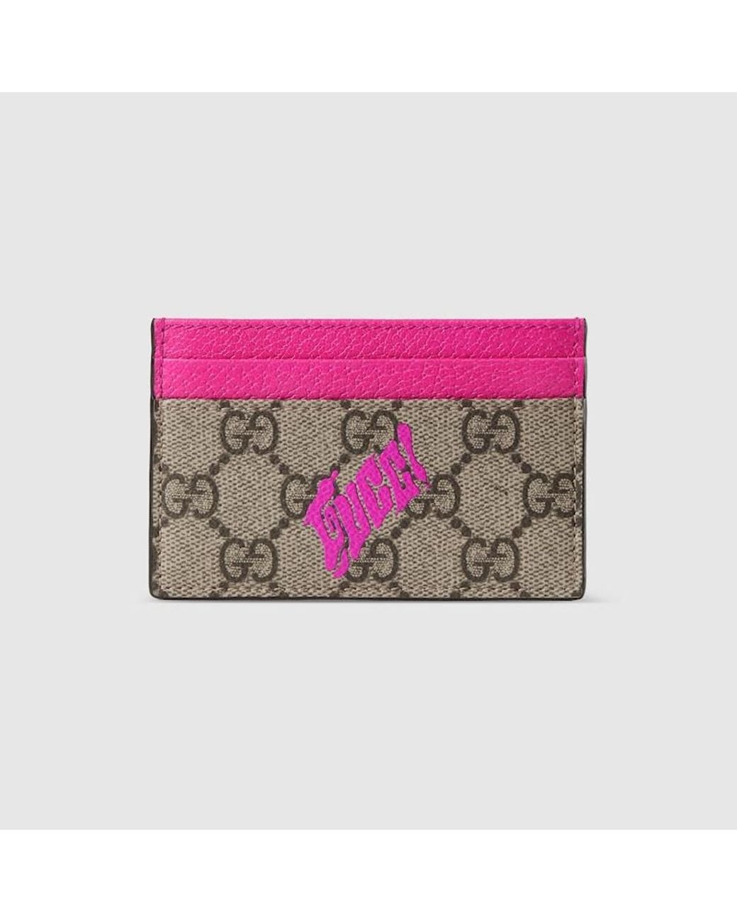 Gucci Gg Monogram Zip Around Wallet With Print in Pink for Men Lyst