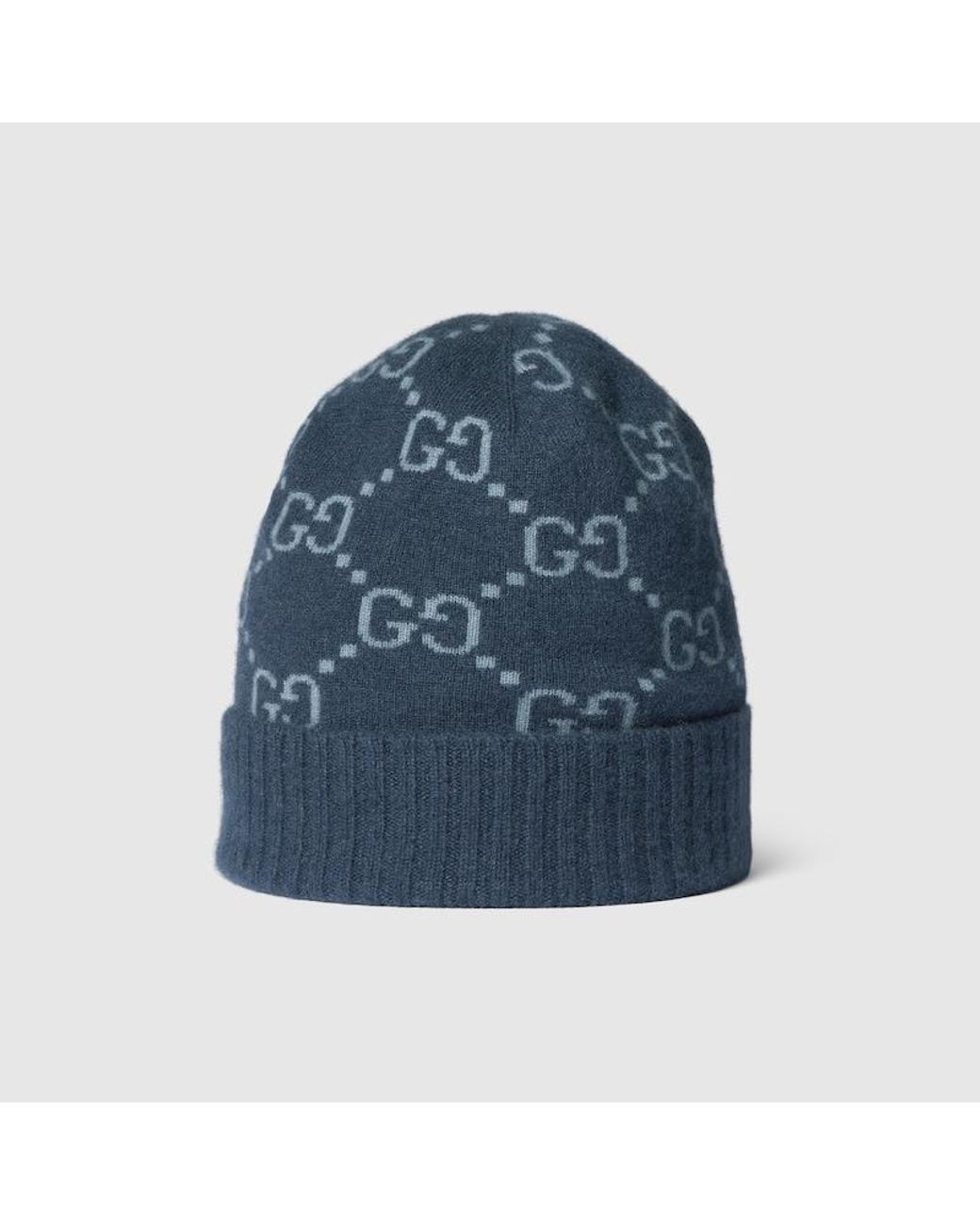 Gucci Blue Gg Cashmere Hat for men