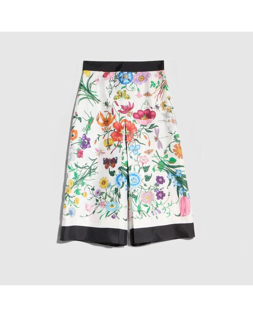 Gucci Green Printed Silk Pants