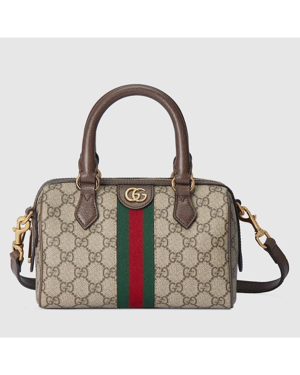 Gucci Ophidia GG Mini Top Handle Bag in Brown | Lyst UK