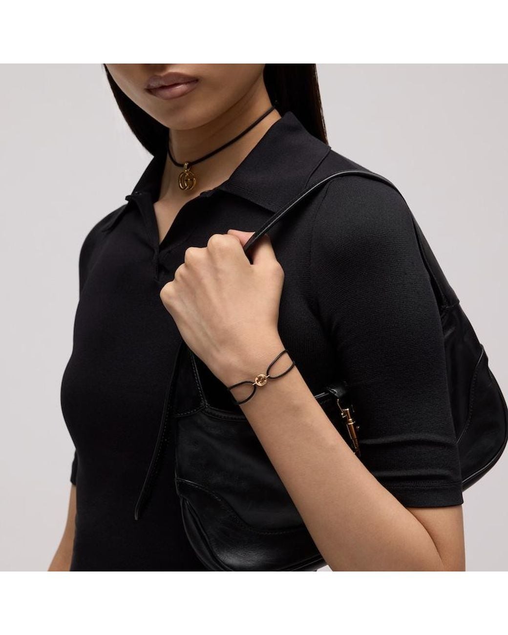 Gucci Brown Interlocking 18K Charm Bracelet