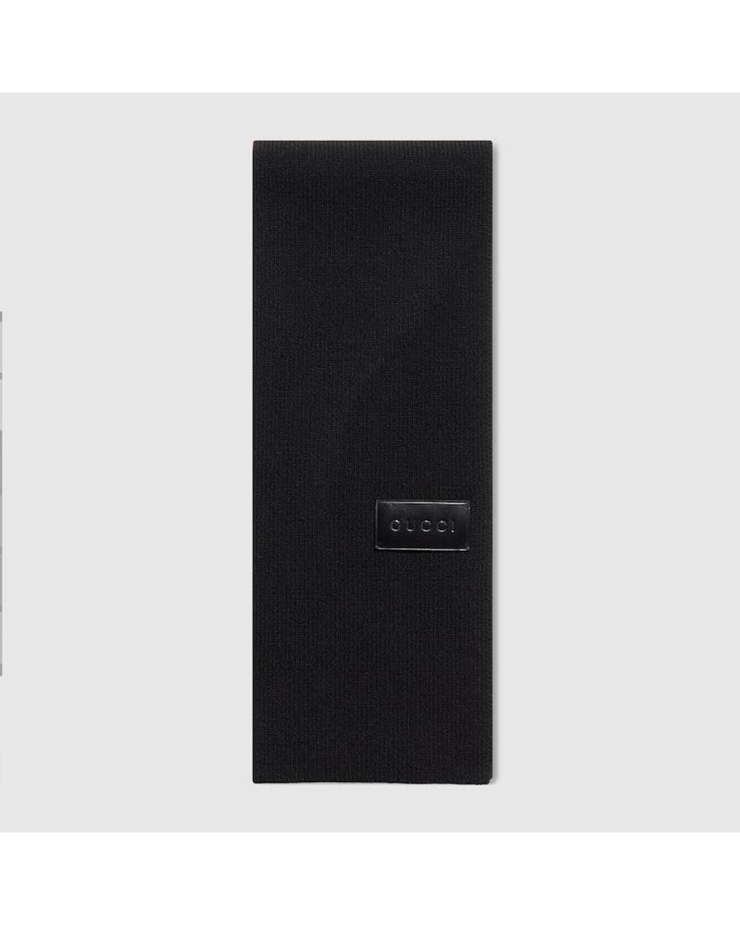 Gucci Black Rib Wool Scarf for men