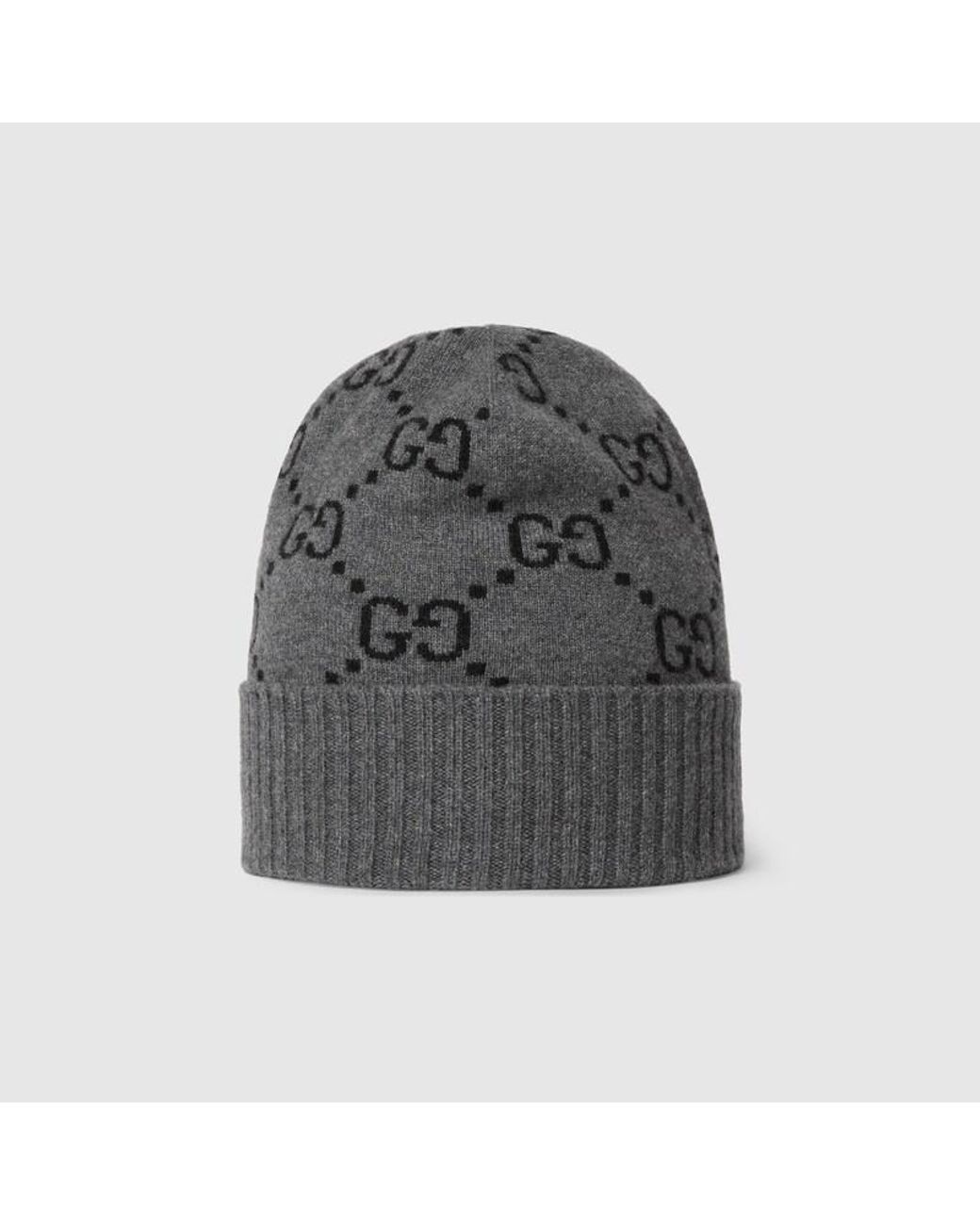 Gucci Gray Gg Cashmere Hat for men