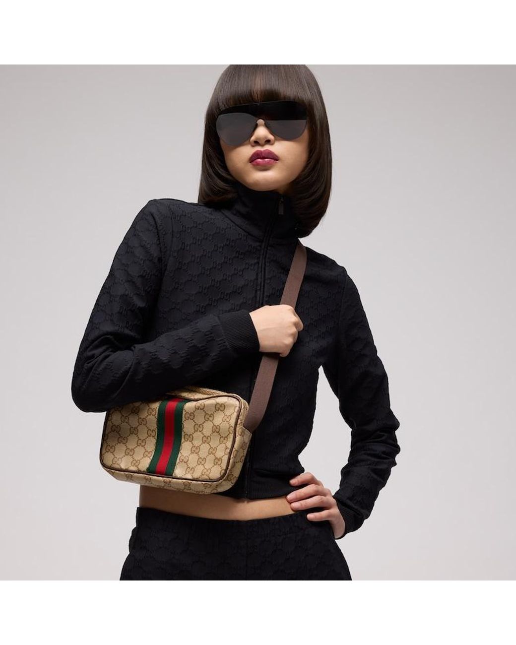 Gucci Natural Gg Mini Bag With Web
