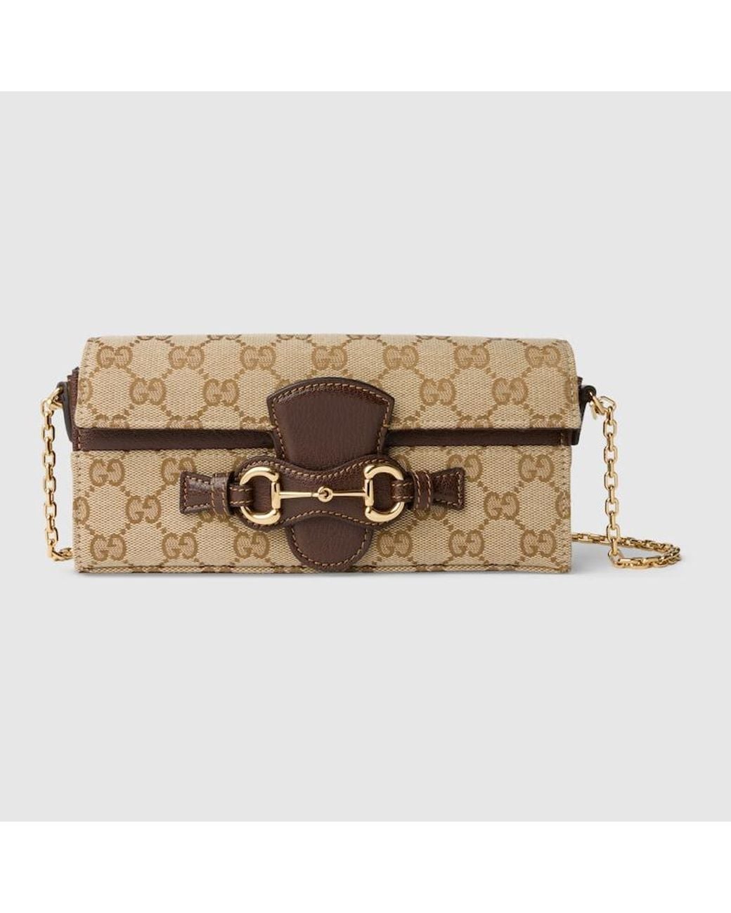 Gucci Natural Wallet On Chain With Horsebit