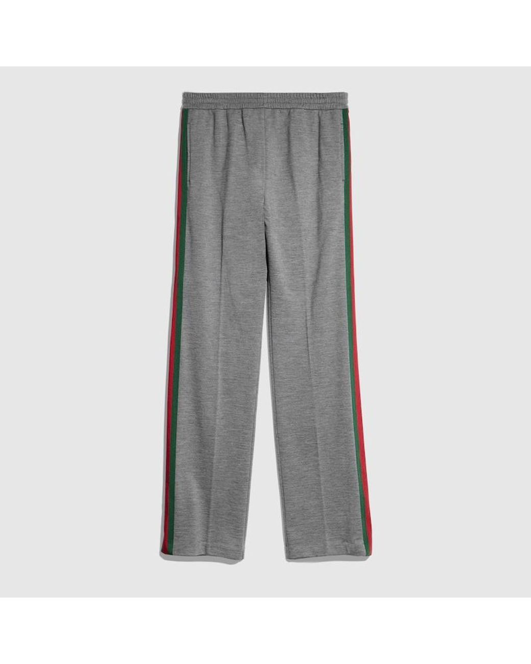 Gucci Gray Cashmere Jersey Sportswear Pants