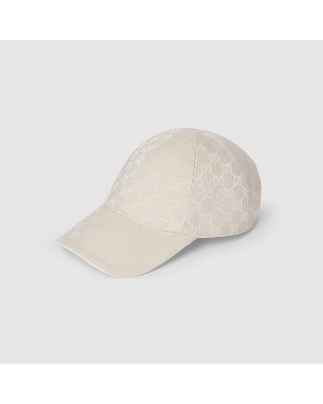 Gucci White Gg Cotton Canvas Baseball Hat