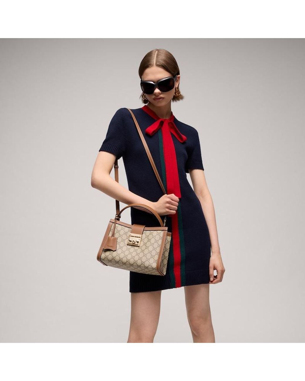 Gucci Brown Padlock Medium Top Handle Bag