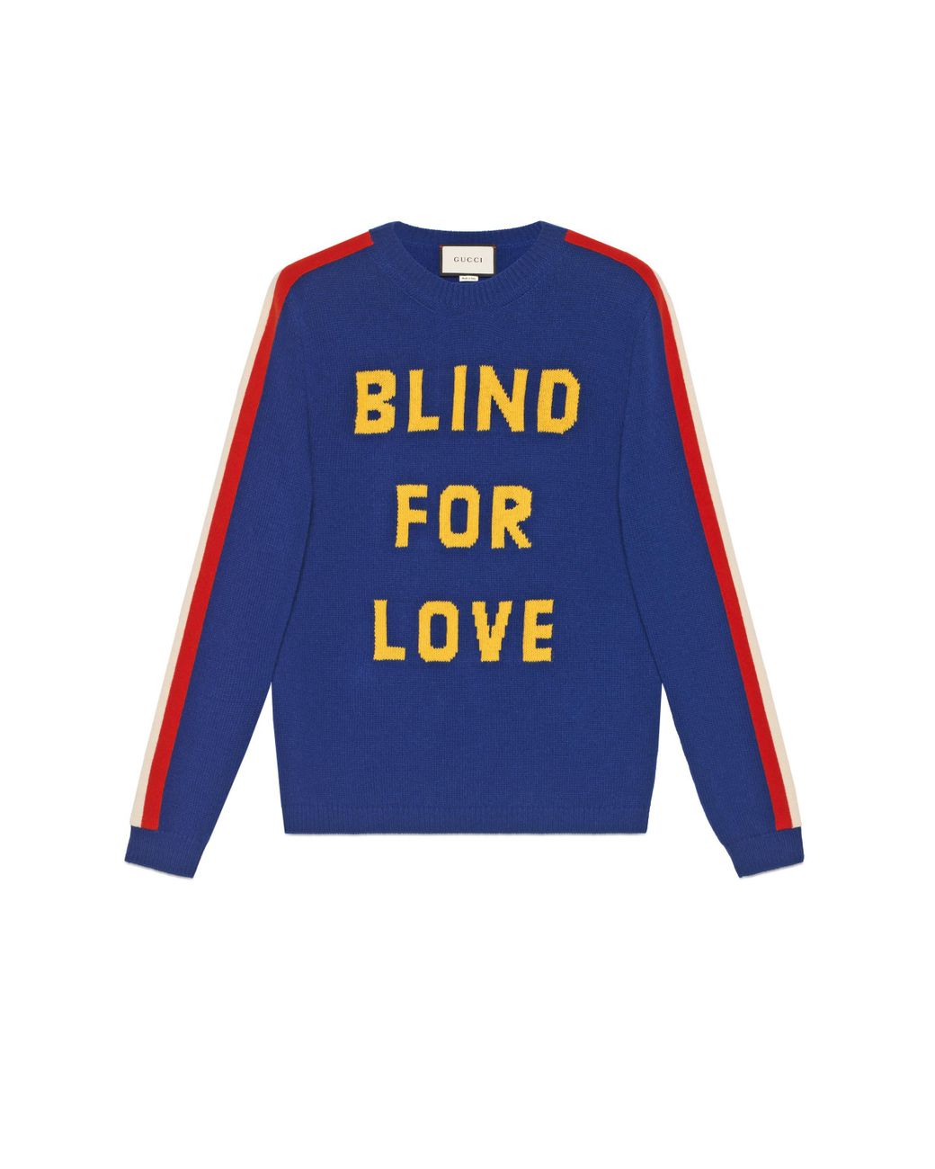 Maglione in lana con tigre e "Blind for Love" da Uomo di Gucci in Blu | Lyst