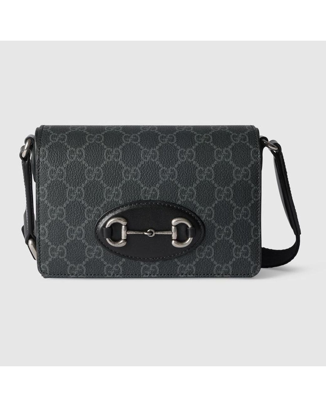 Gucci Black Horsebit 1955 Mini Bag, Gg Canvas for men