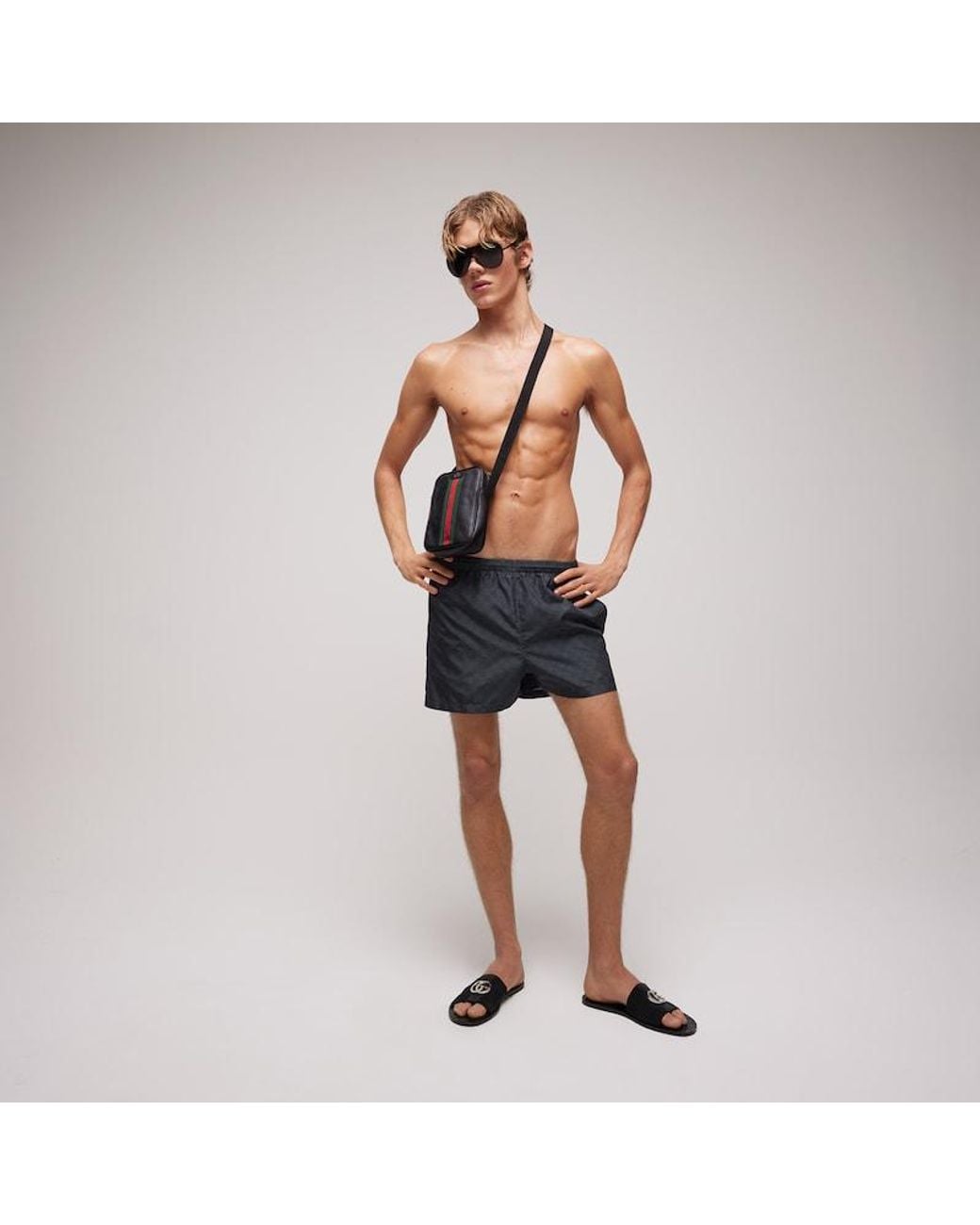 Gucci Blue Printed Polyester Poplin Swim Shorts, Size 58, Ready-To-Wear for men