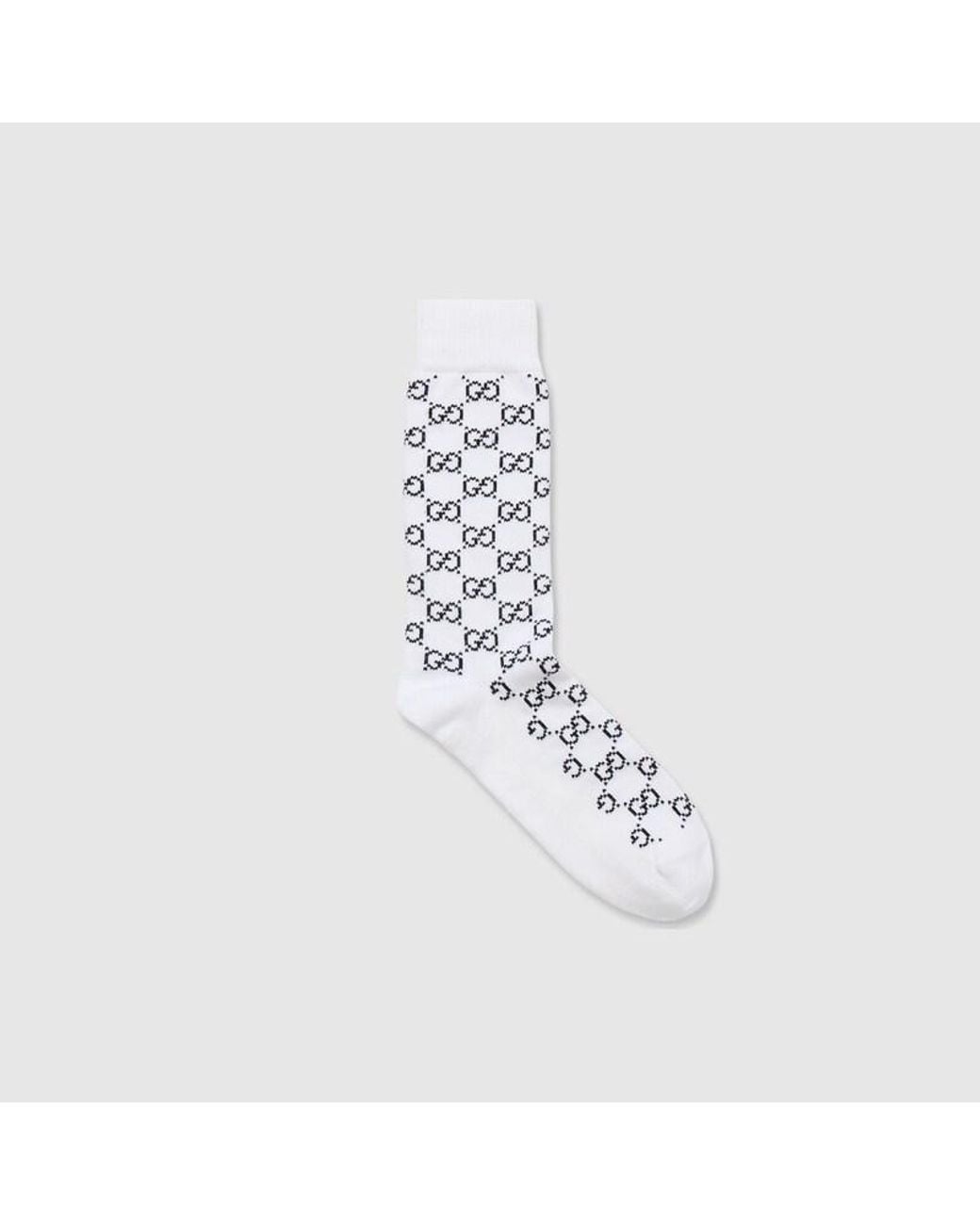 Gucci White Gg Cotton Blend Socks for men