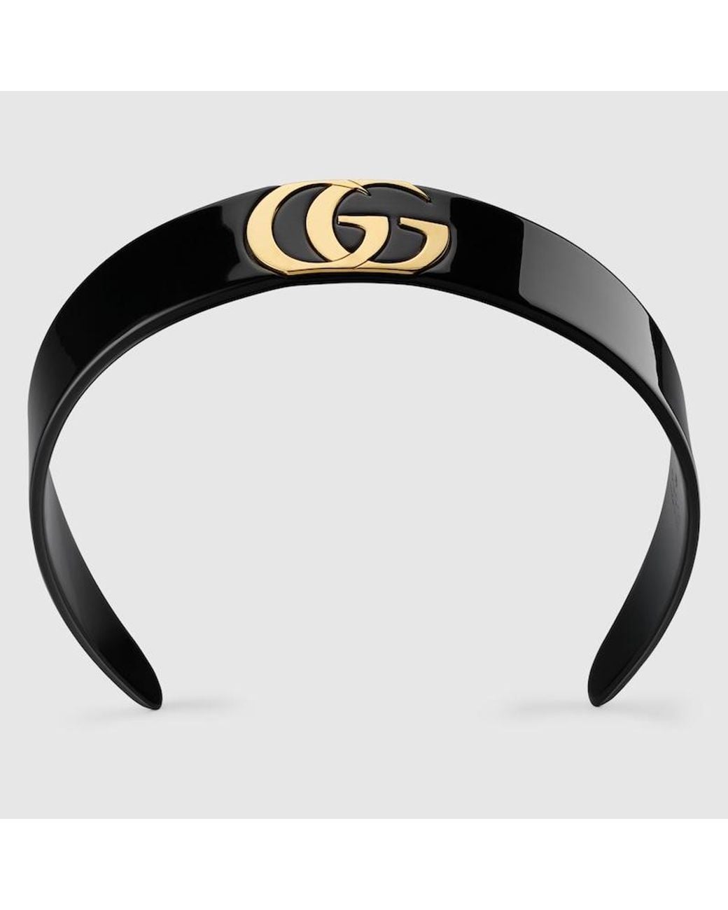 Gucci Black Hair Band With Double G, Resin
