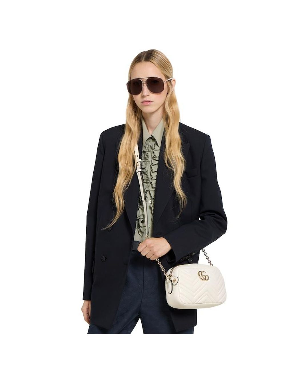 Gucci Natural Gg Marmont Small Camera Bag