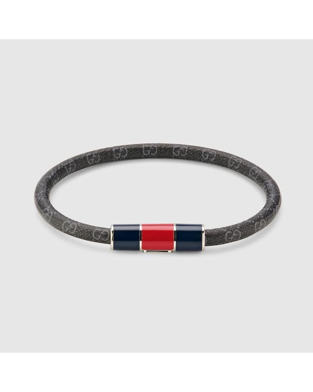 Gucci Metallic Bracelet With Enamel Web Tag