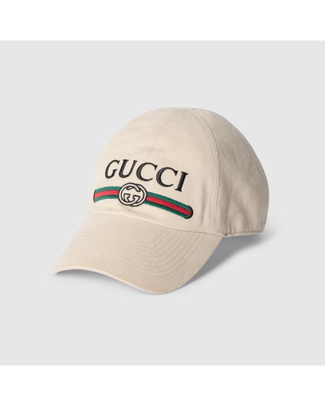 Gucci Natural Cotton Baseball Hat With Embroidery, Size Xxs, Cotton for men