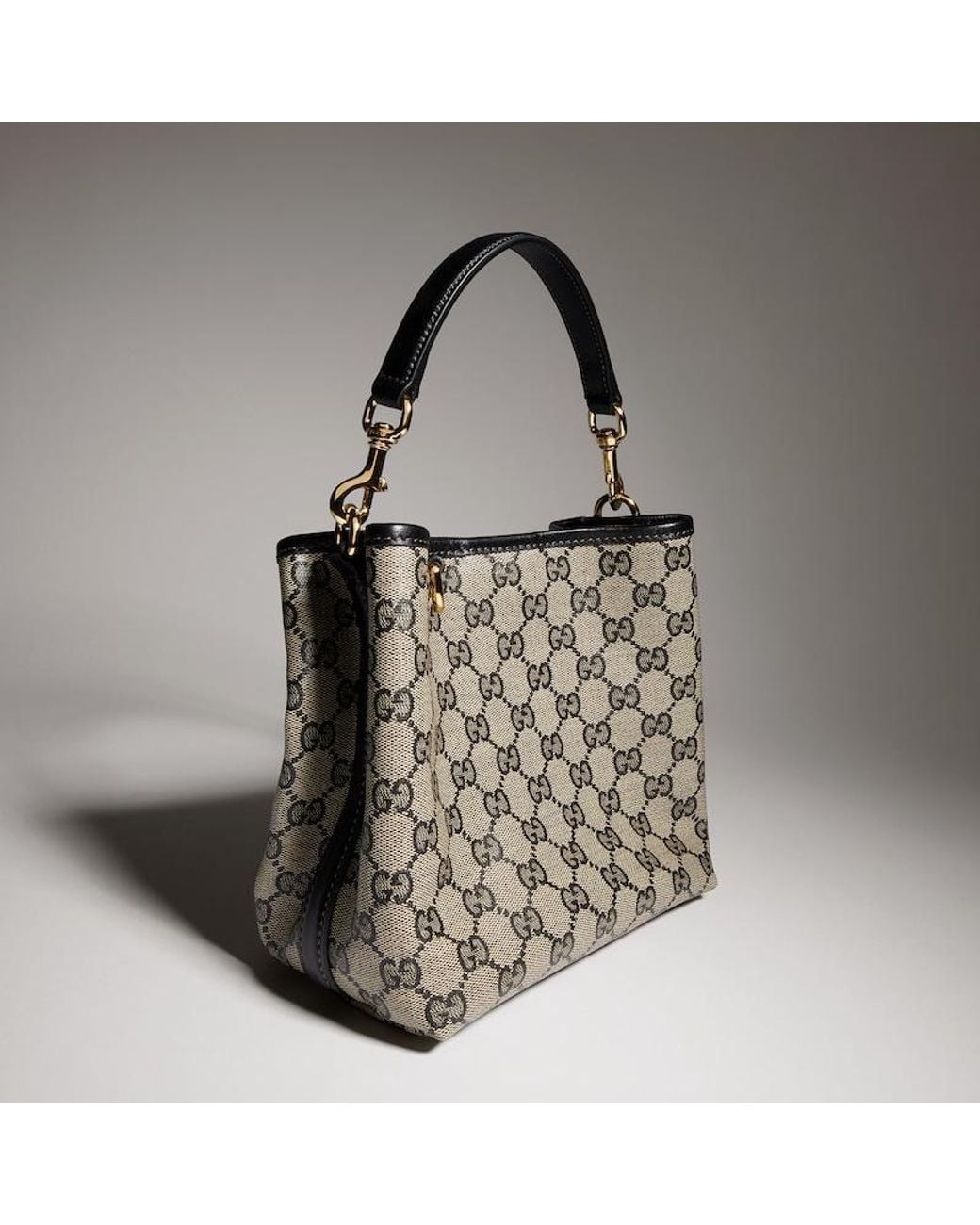 Gucci Black Gg Emblem Mini Bucket Bag