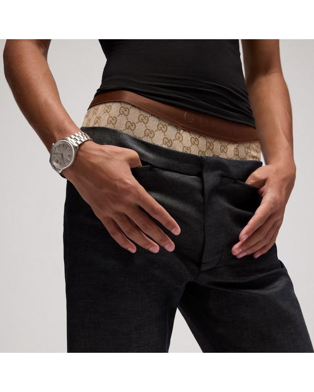 Gucci White Printed Jersey Trunks, Size Xxs, Ready-To-Wear