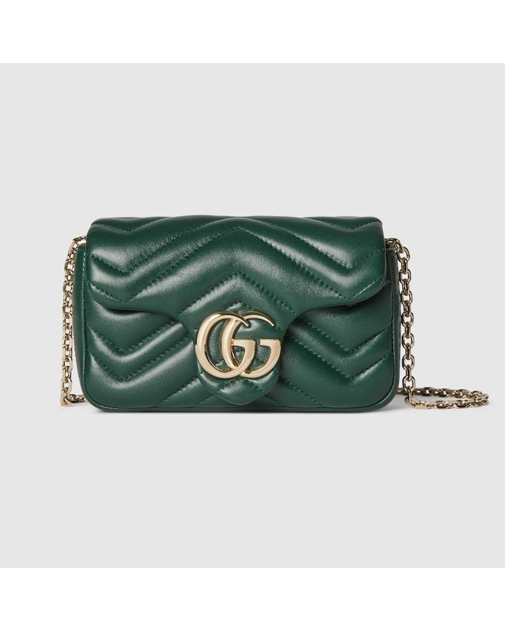 Gucci Green "Gg Marmont" Shoulder Bag