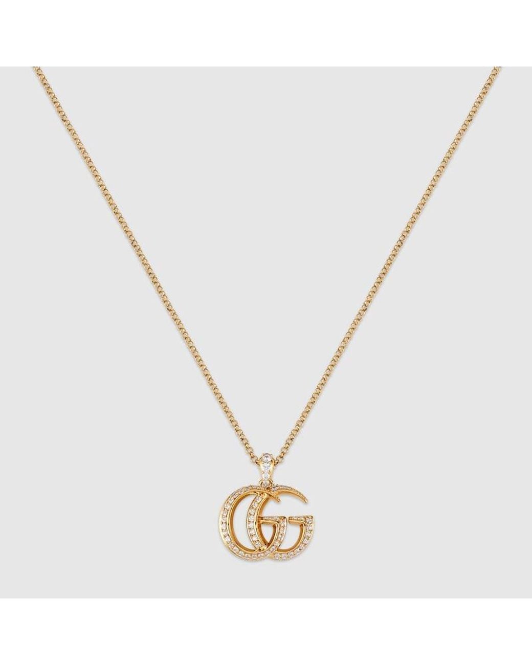 Gucci Metallic Gg Marmont Pendant Necklace