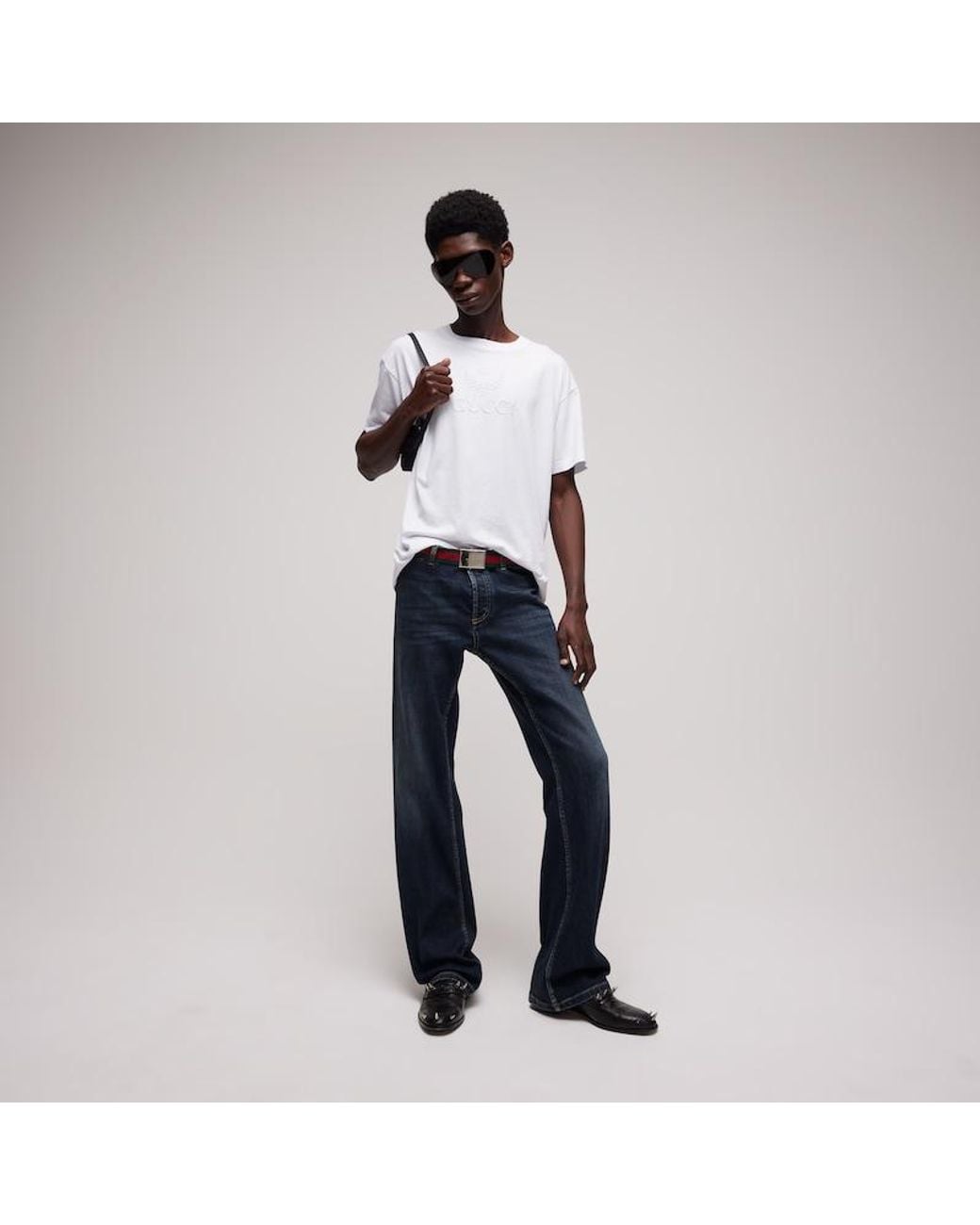 Gucci White Cotton Jersey T-Shirt With Embroidery for men