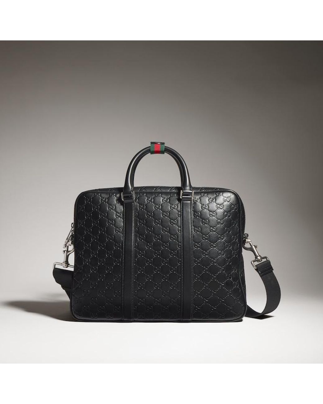 Gucci Black Document Bag Gg Emblem Large for men