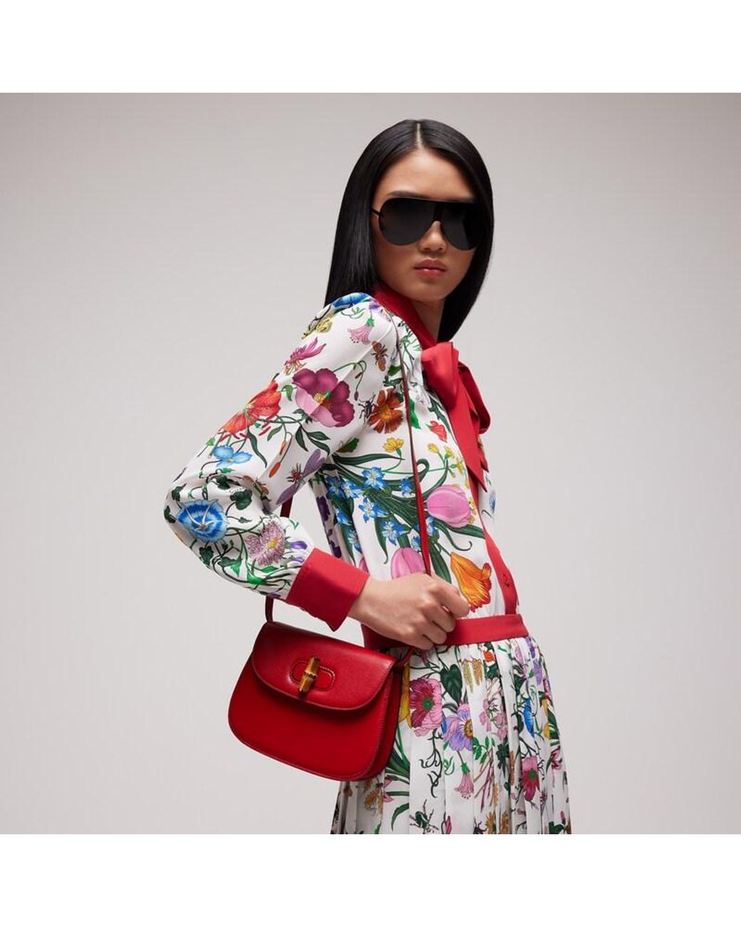 Gucci Red Bamboo Mini-Tasche
