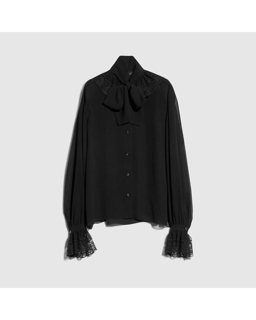 Gucci Black Light Silk Georgette Shirt