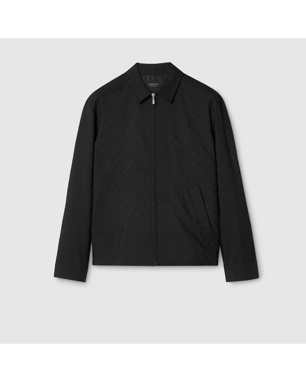 Gucci Black Gg Wool Zip Jacket for men