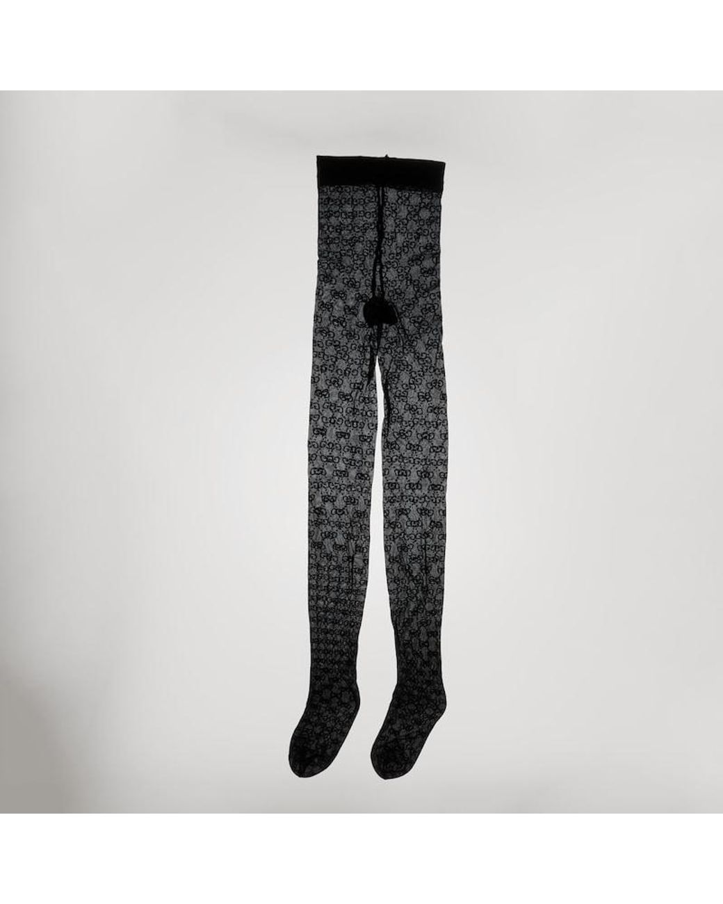 Gucci Black Gg Stretch Nylon Tights
