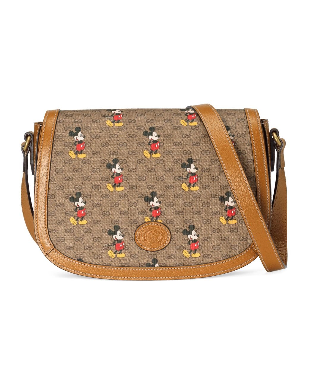 Gucci X Disney Brown GG Coated Canvas Mickey Mouse Mini Crossbody