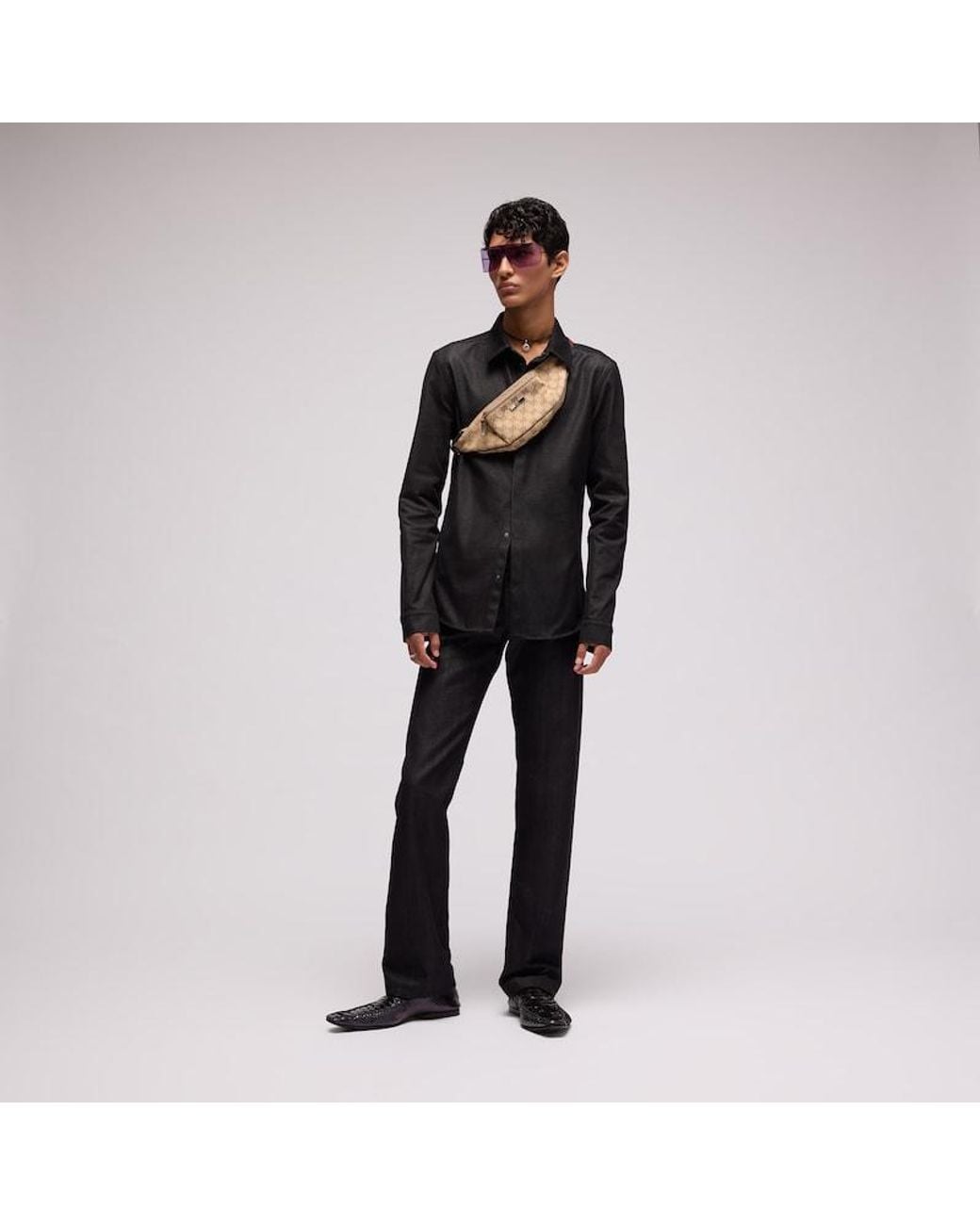 Gucci Black Cotton Blend Denim Pants