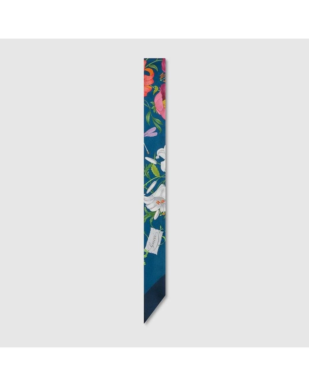 Gucci Blue Printed Silk Twill Ribbon, Silk