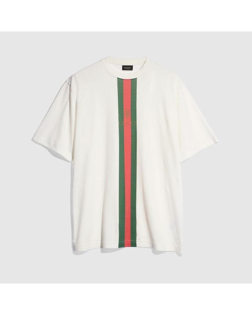 Gucci White Cotton Jersey T-Shirt With Print for men
