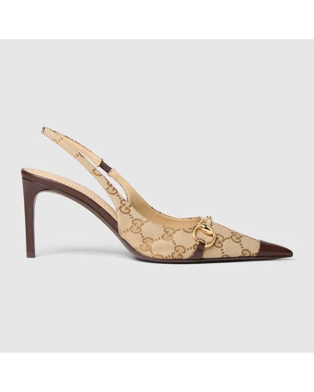 Gucci Metallic Donna Slingback Pump, Gg Canvas