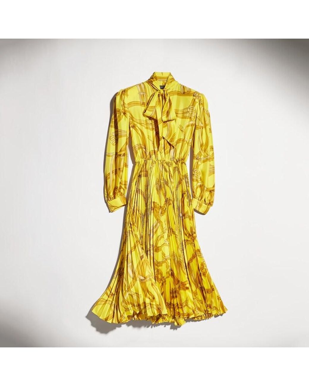 Gucci Yellow Printed Silk Twill Chemisier Dress