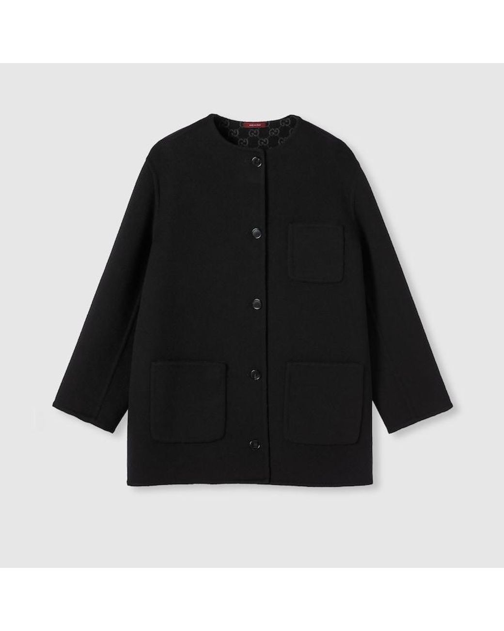 Gucci Black Reversible Wool Silk Jacket